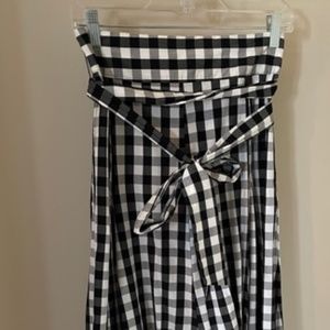 Black & White checked long skirt